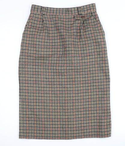 Marks and Spencer Women's Check Wool Midi Skirt - Size 12