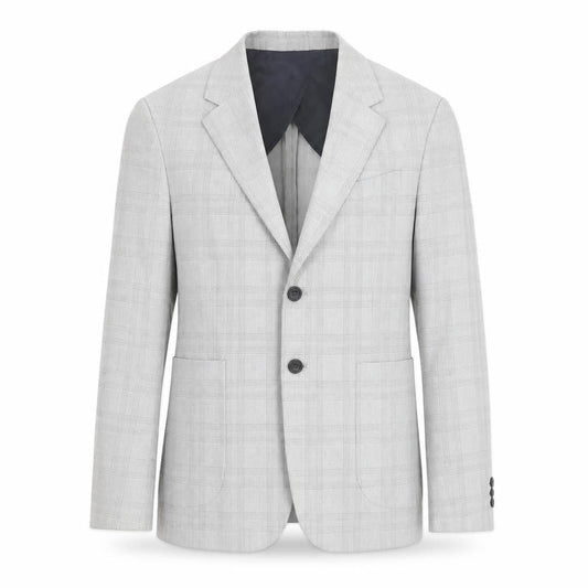Zara Men's Grey Check Blazer - 46