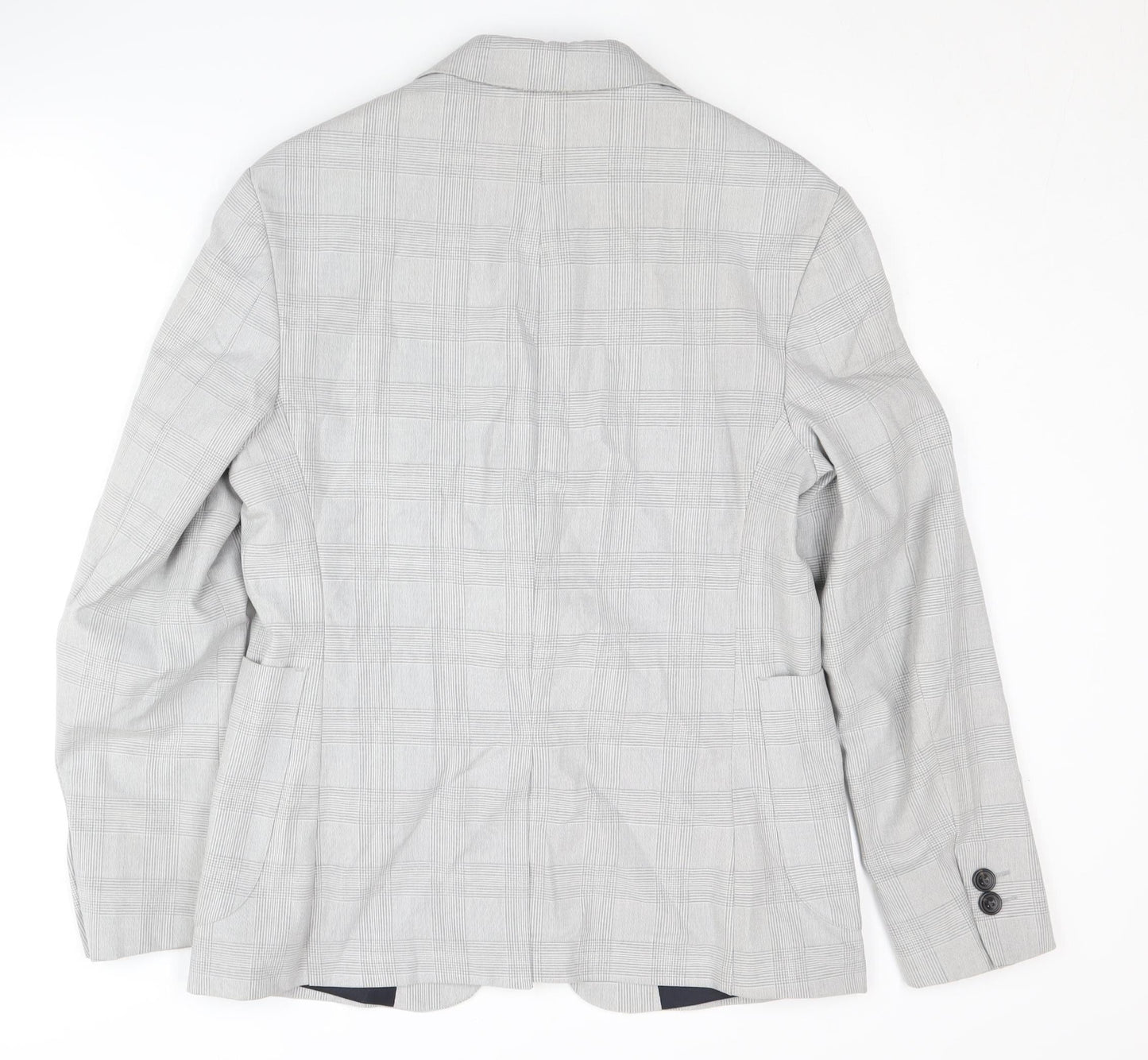 Zara Men's Grey Check Blazer - 46