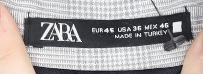Zara Men's Grey Check Blazer - 46