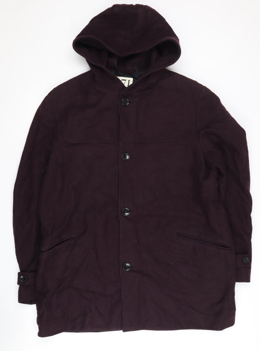 Reiss Women's Purple Hooded Coat XL