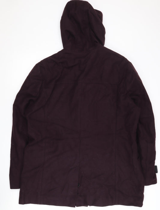 Reiss Women's Purple Hooded Coat XL