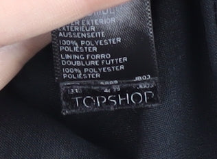 Topshop Women's Black Animal Print Blazer Size 8