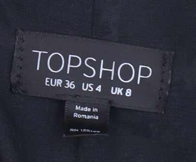 Topshop Women's Black Animal Print Blazer Size 8