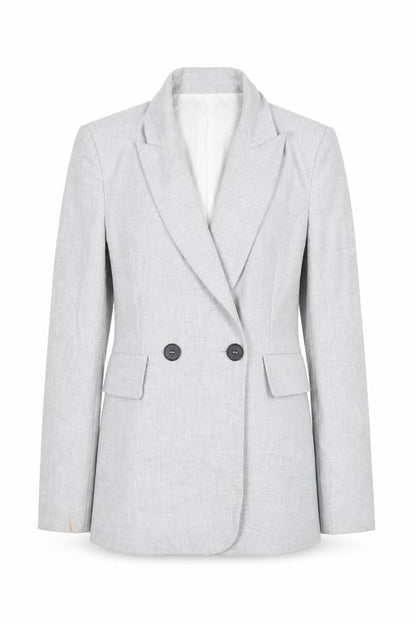 Zara Womens Grey XS Double-Breasted Blazer