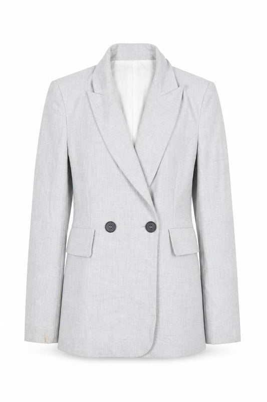 Zara Womens Grey XS Double-Breasted Blazer