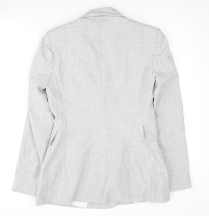 Zara Womens Grey XS Double-Breasted Blazer