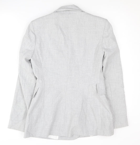 Zara Womens Grey XS Double-Breasted Blazer