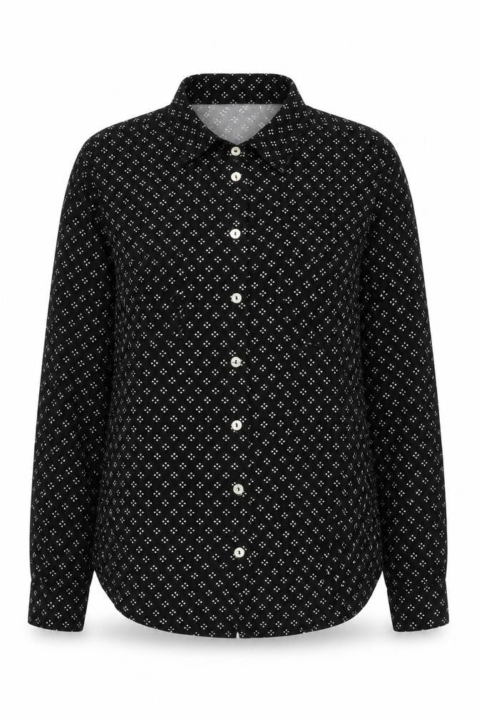 Womens UK Size 10 Oasis Black Basic Button-Up