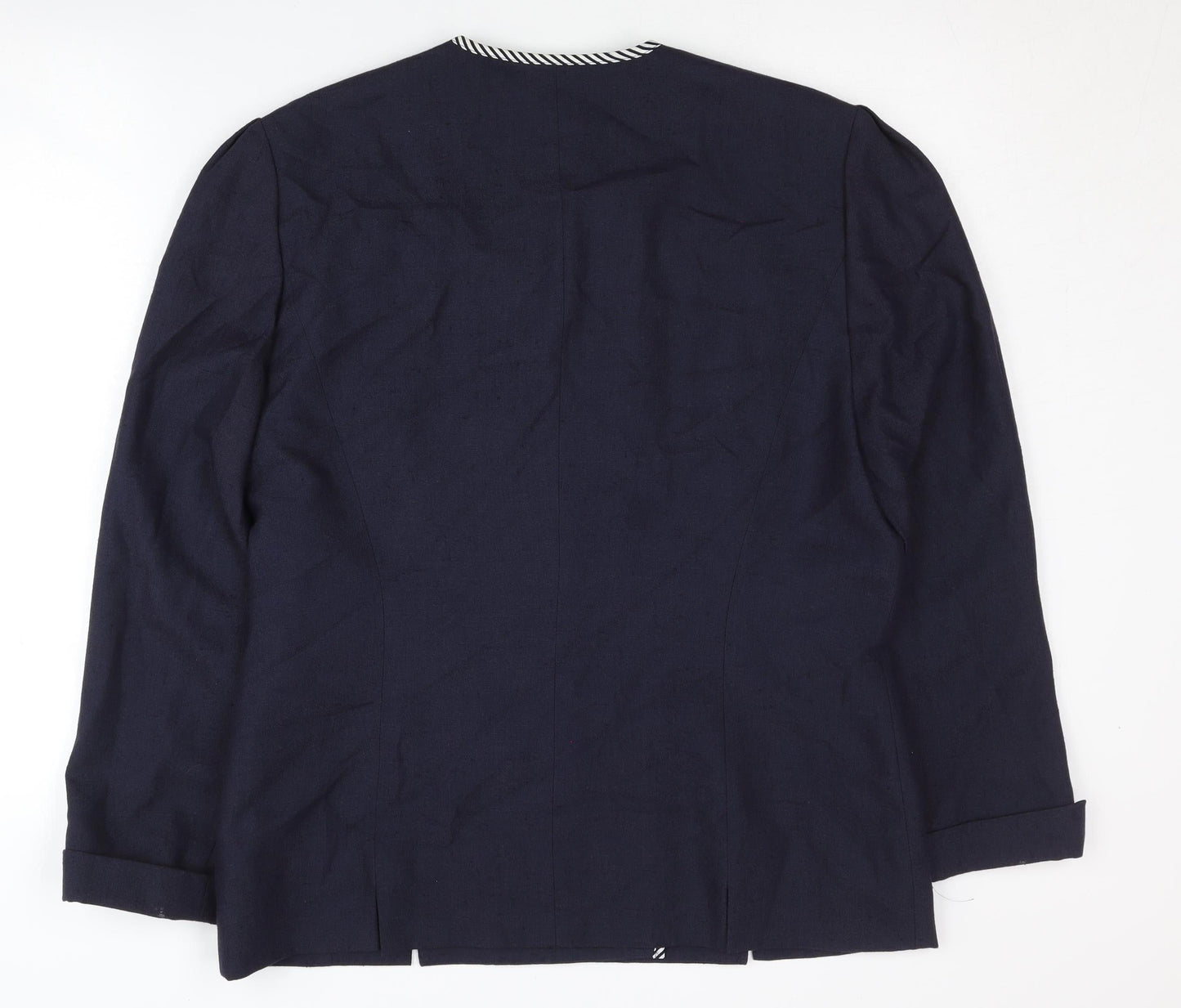 Hardob Women's Blue Double-Breasted Blazer, Size 14