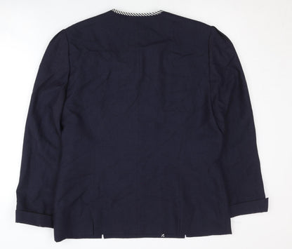Hardob Women's Blue Double-Breasted Blazer, Size 14
