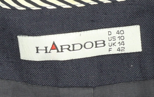 Hardob Women's Blue Double-Breasted Blazer, Size 14