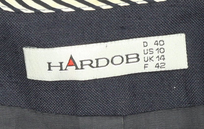 Hardob Women's Blue Double-Breasted Blazer, Size 14
