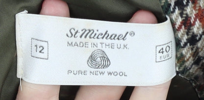 Marks and Spencer Wool Blazer, Women, Multicoloured, Size 12