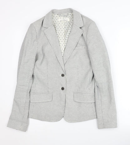 H&M Women's Grey Pinstripe Blazer, Size 8, Regular