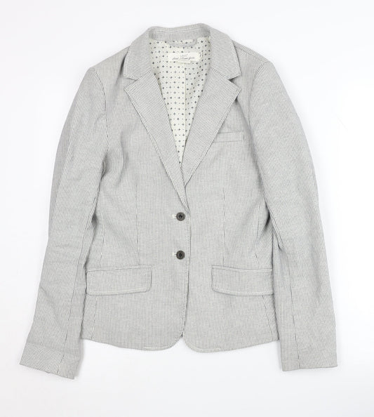 H&M Women's Grey Pinstripe Blazer, Size 8, Regular