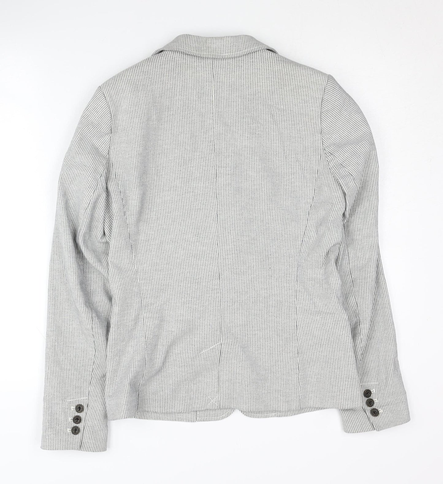 H&M Women's Grey Pinstripe Blazer, Size 8, Regular