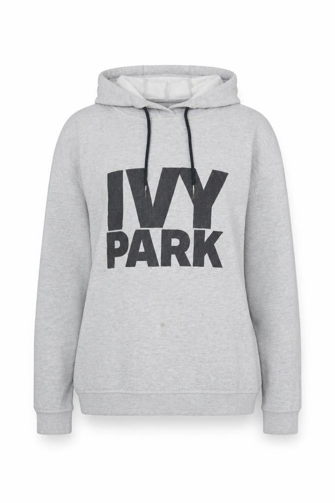 Front view of Ivy Park Women's Grey Pullover Hoodie M