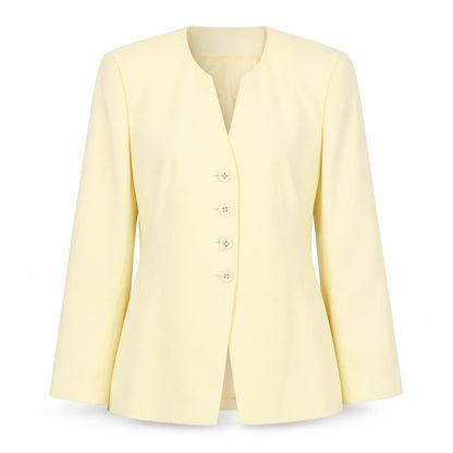 Frank Usher Women's Yellow Blazer Size 14, Lined, Classic