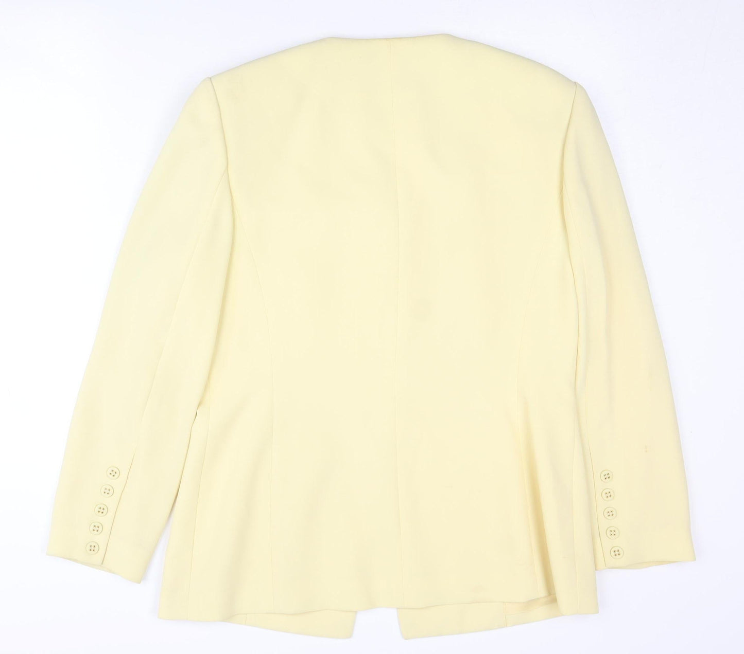 Frank Usher Women's Yellow Blazer Size 14, Lined, Classic
