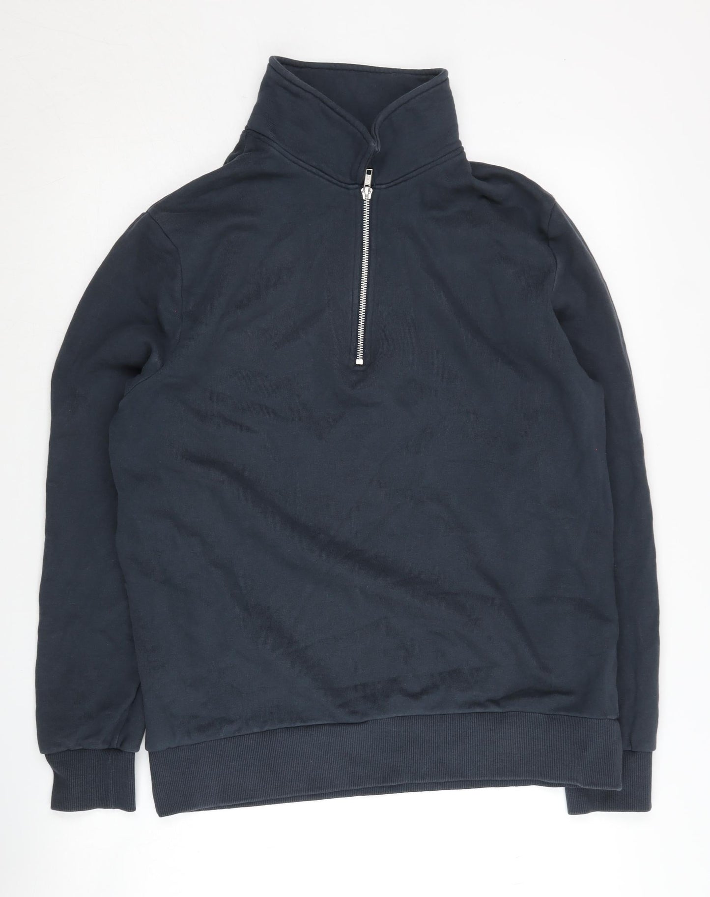 Mens UK Size M ASOS DESIGN Blue 1/2 Zip Sweatshirt