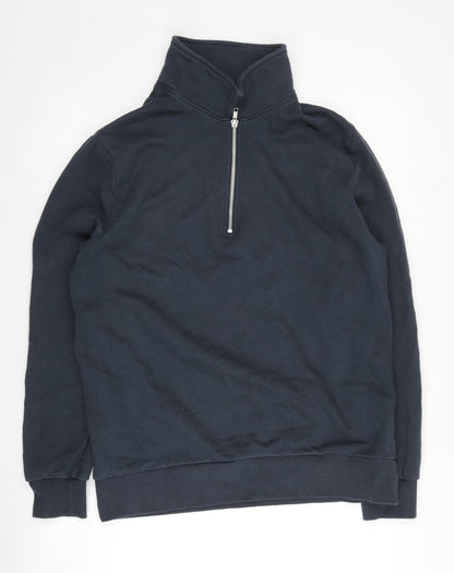 Mens UK Size M ASOS DESIGN Blue 1/2 Zip Sweatshirt