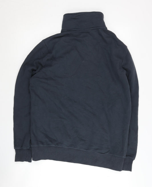 Mens UK Size M ASOS DESIGN Blue 1/2 Zip Sweatshirt