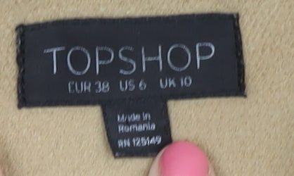 Womens UK Size 10 Topshop Beige Overcoat