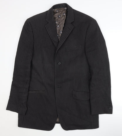 Ben Sherman Men's Black Striped Suit Jacket, Size 40R, Vintage