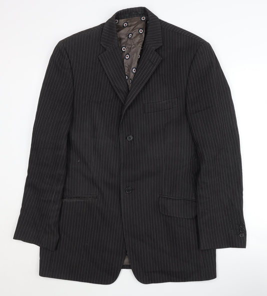Ben Sherman Men's Black Striped Suit Jacket, Size 40R, Vintage