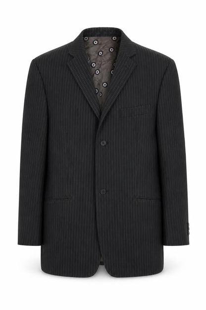 Ben Sherman Men's Black Striped Suit Jacket, Size 40R, Vintage