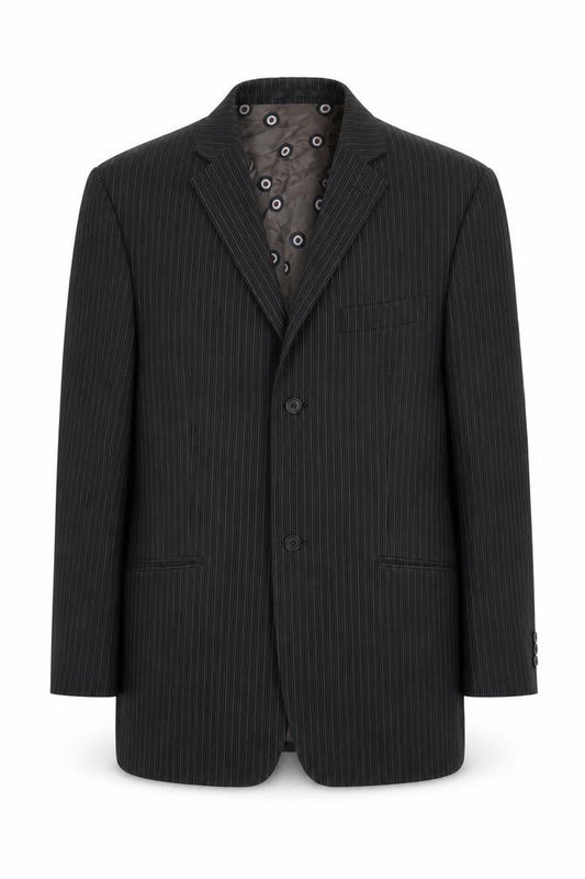 Ben Sherman Men's Black Striped Suit Jacket, Size 40R, Vintage