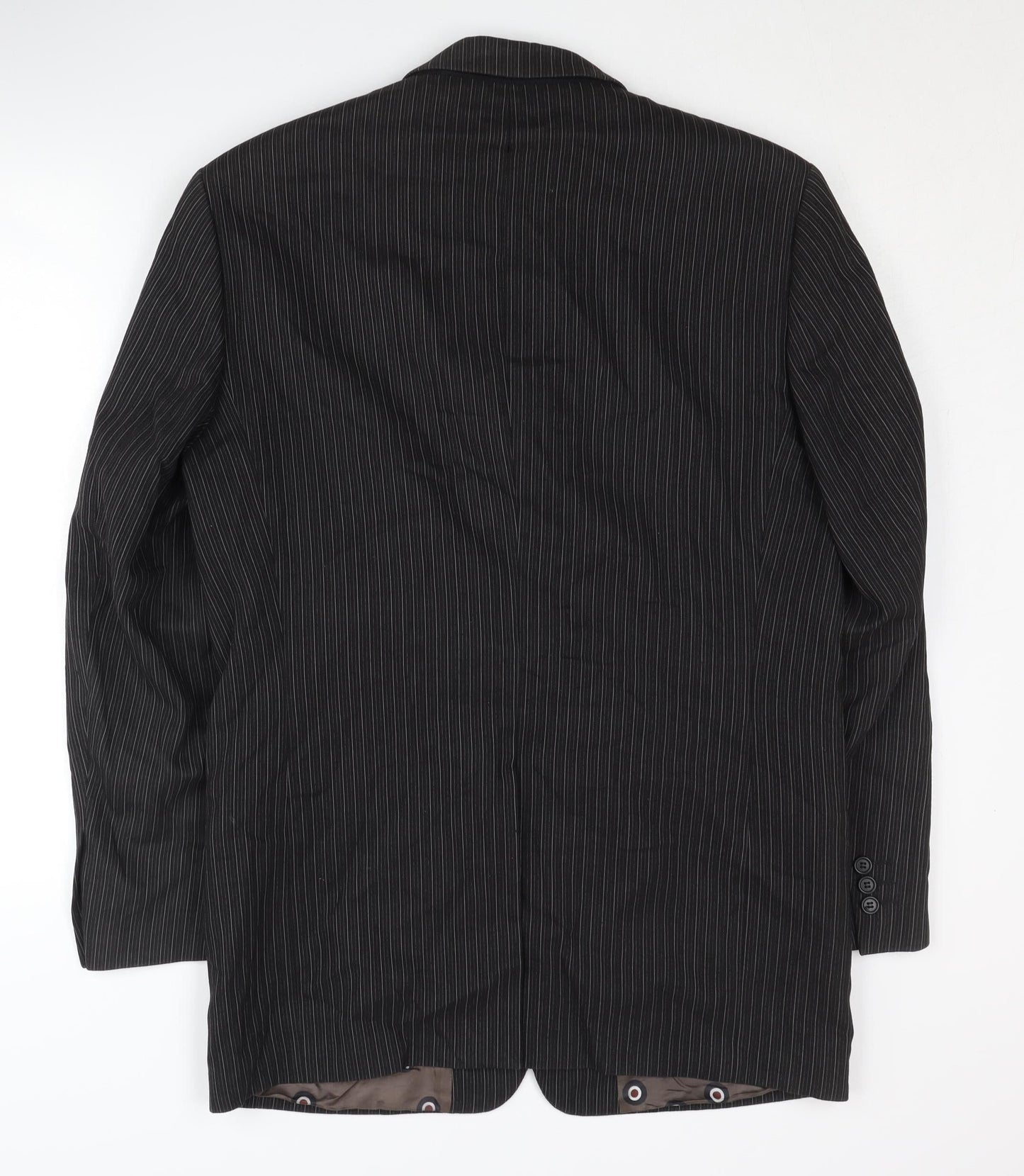 Ben Sherman Men's Black Striped Suit Jacket, Size 40R, Vintage