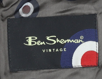Ben Sherman Men's Black Striped Suit Jacket, Size 40R, Vintage
