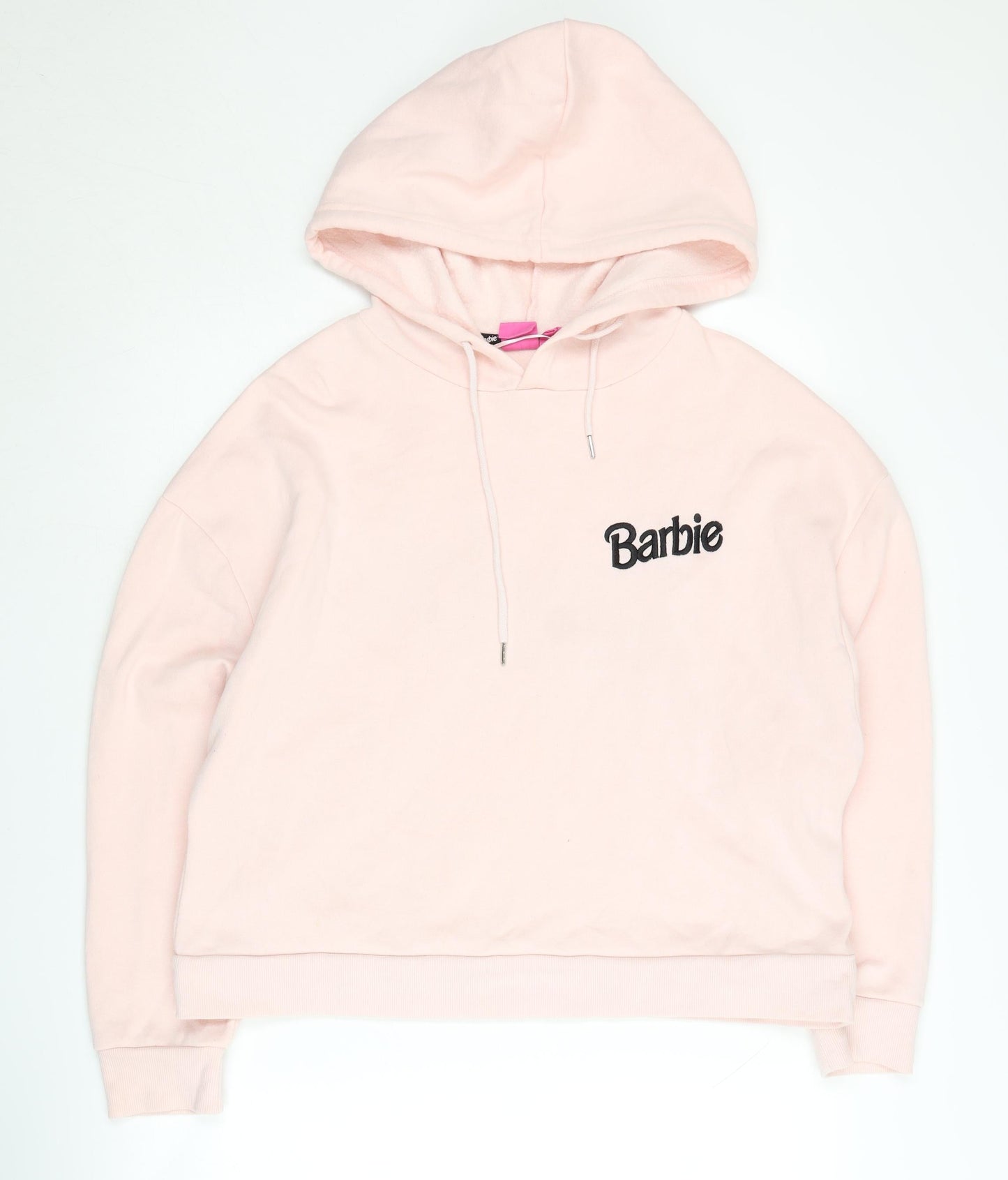 Barbie Women's Orange Pullover Sweatshirt, Size L Logo Accent