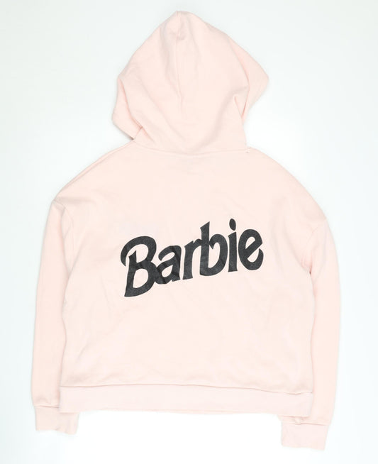 Barbie Women's Orange Pullover Sweatshirt, Size L Logo Accent