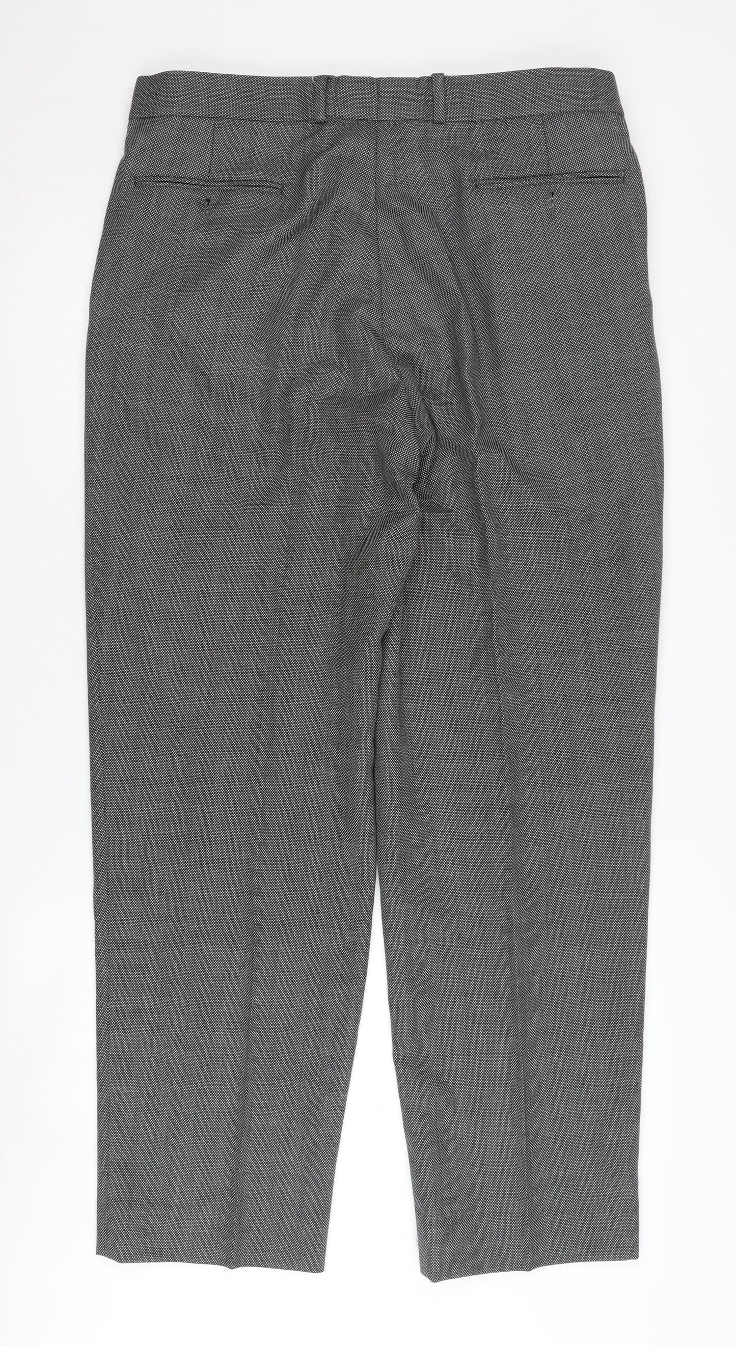 Savoy Taylors Guild Men's Grey Pleated Trousers 42R