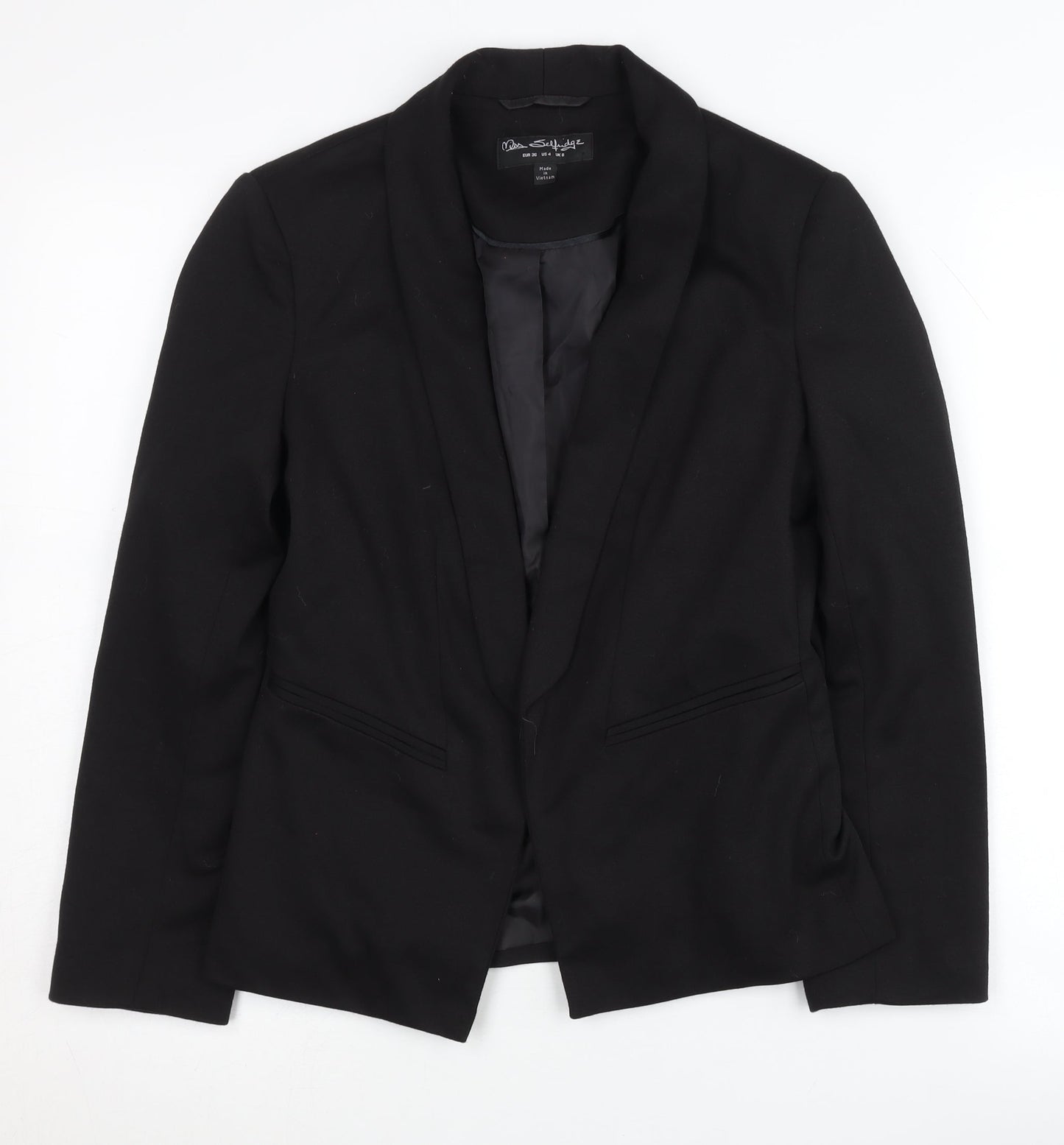Miss Selfridge Women's Black Blazer Size 8 Slim Fit