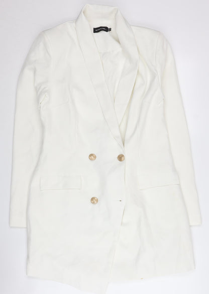 PrettyLittleThing Women's White Regular Blazer UK 10