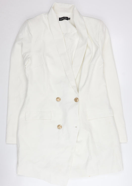 PrettyLittleThing Women's White Regular Blazer UK 10
