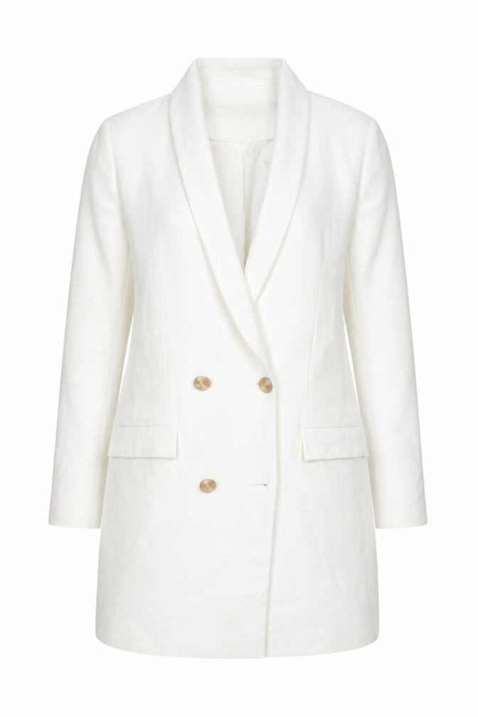 Womens UK Size 10 PRETTYLITTLETHING Regular White Blazer
