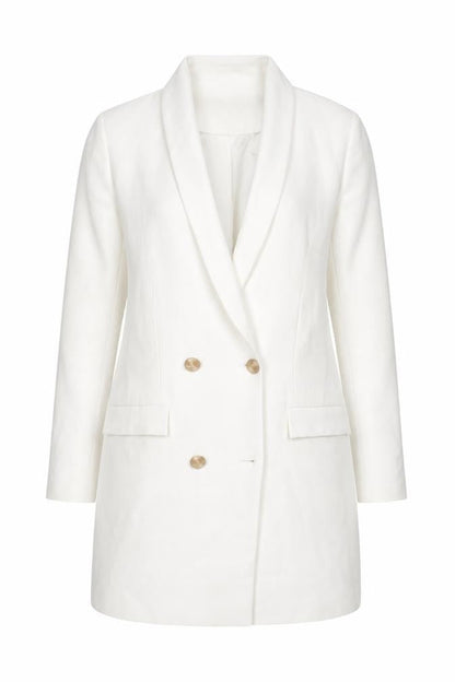 Womens UK Size 10 PRETTYLITTLETHING Regular White Blazer