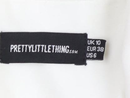 PrettyLittleThing Women's White Regular Blazer UK 10