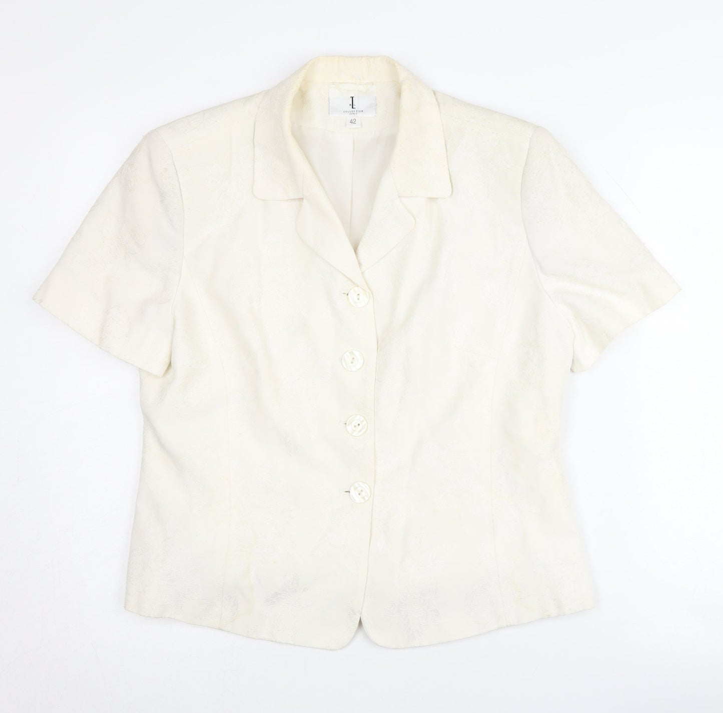 EL Collection Cubis Women's Ivory Suit Jacket Size 14