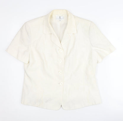 EL Collection Cubis Women's Ivory Suit Jacket Size 14