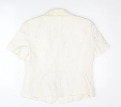 EL Collection Cubis Women's Ivory Suit Jacket Size 14