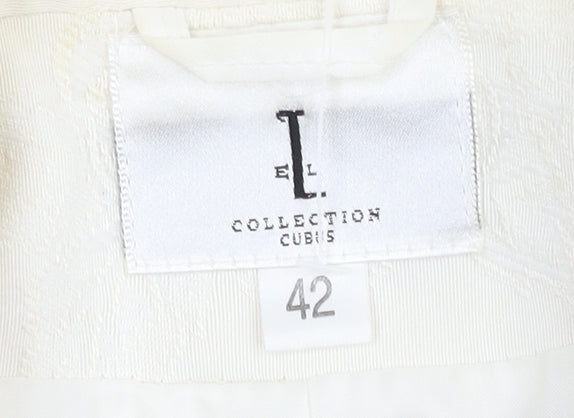 EL Collection Cubis Women's Ivory Suit Jacket Size 14