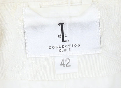 EL Collection Cubis Women's Ivory Suit Jacket Size 14