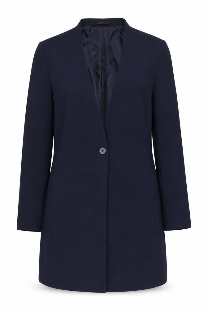 Marks & Spencer Women's Blue Blazer, Size 12, Classic Long-Sleeve