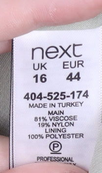 Next Women's Green Blazer, Size 16, Lined, Long Sleeve